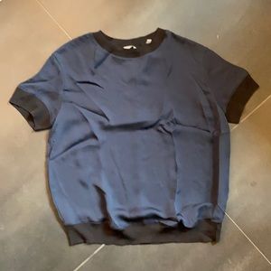 Vince navy blue silk T